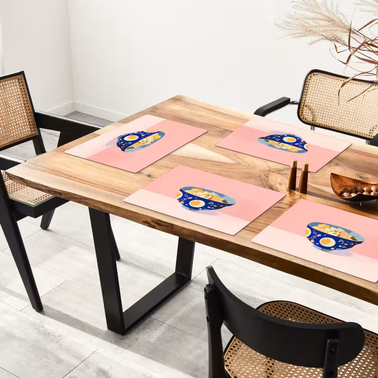 Placemat vinyl - Noodles - Kom - Blauw - Illustratie — 4