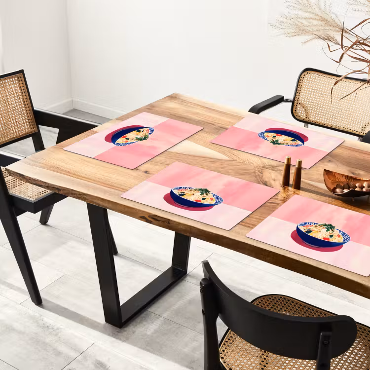 Placemat vinyl - Rijst - Illustratie - Kom - Groente — 4
