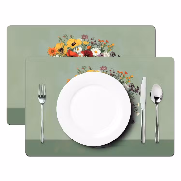 Placemat vinyl - Bloemen - Vaas - Kaartje — 2