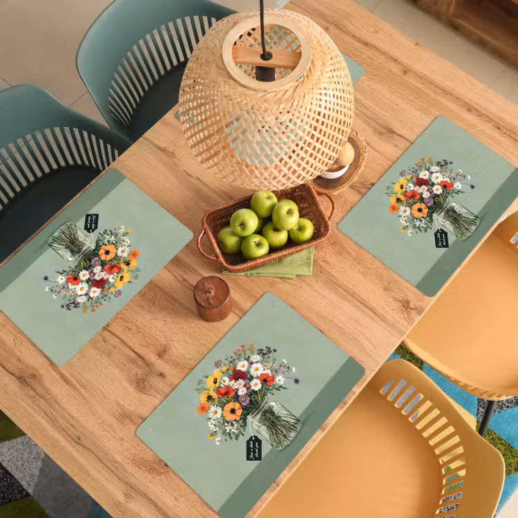 Placemat vinyl - Bloemen - Vaas - Kaartje — 3