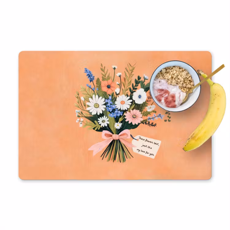 Placemat vinyl - Boeket - Strikje - Quote — 1