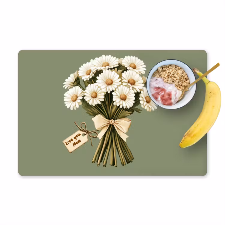 Placemat vinyl - Lint - Boeket - Groen - Quote — 1
