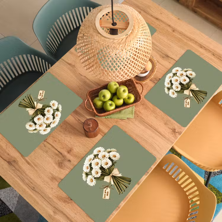 Placemat vinyl - Lint - Boeket - Groen - Quote — 3
