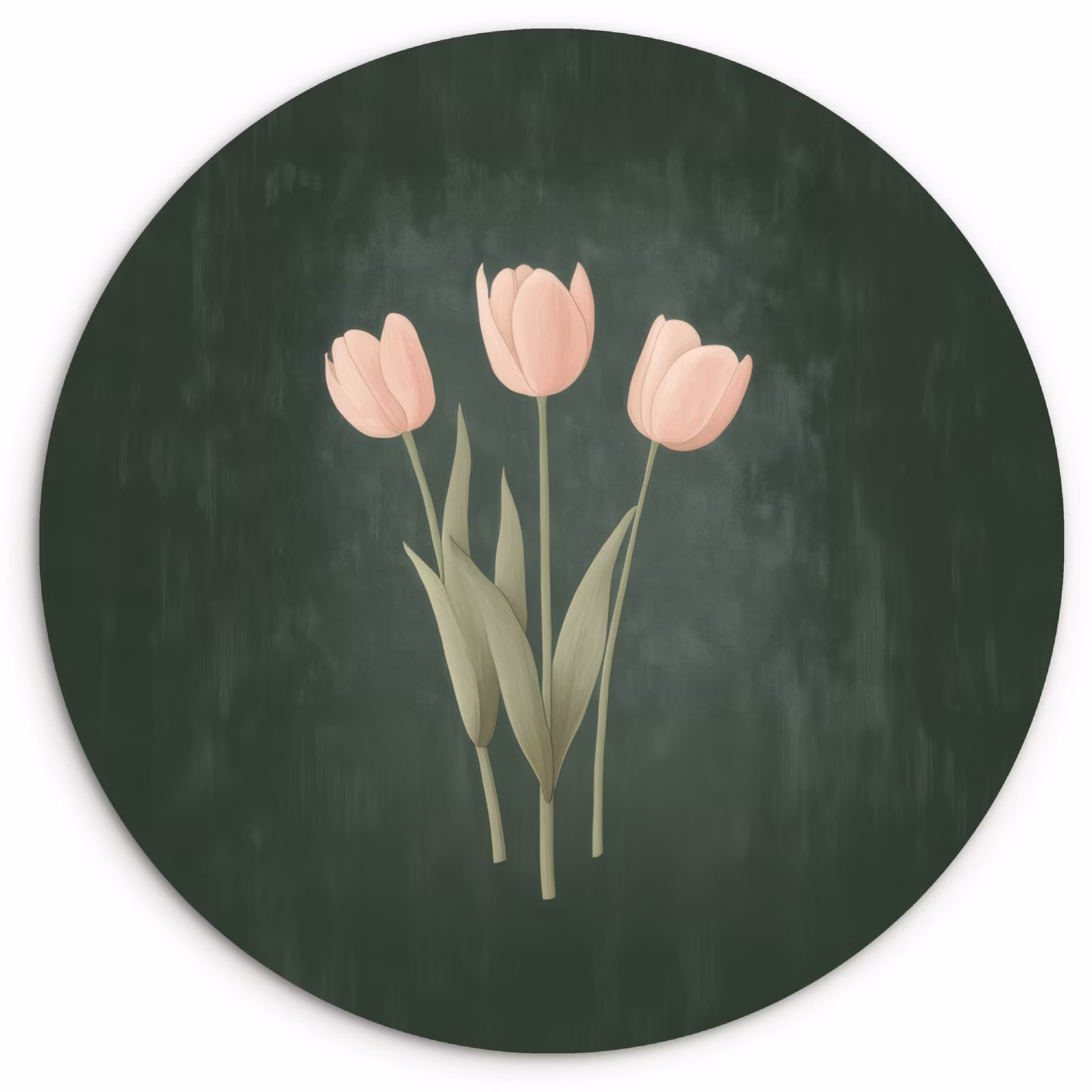 Muurcirkel - Tulpen - Liefde - Donkergroen — 1