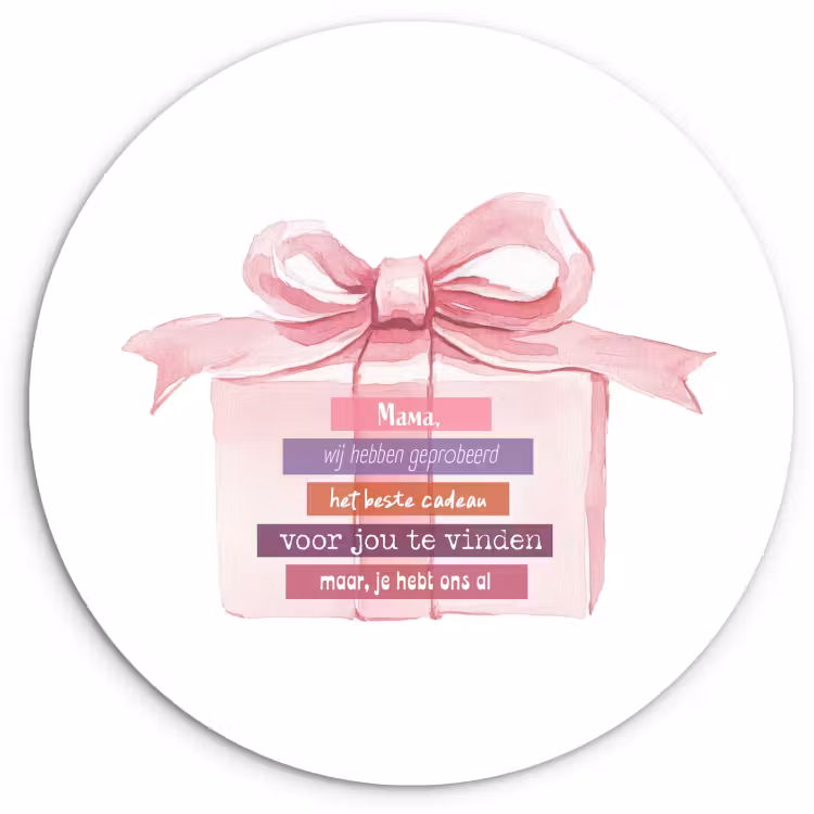 Muurcirkel - Cadeau - Strik - Tekst - Roze — 1