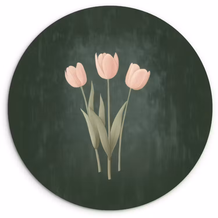 Muurcirkel - Tulpen - Liefde - Donkergroen — 1