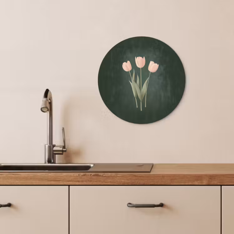 Muurcirkel - Tulpen - Liefde - Donkergroen — 2