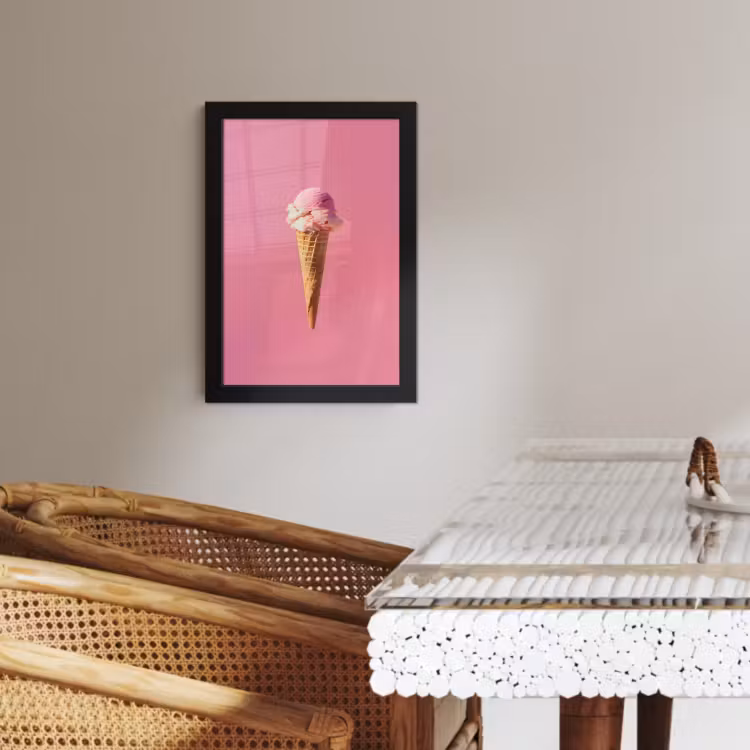 Poster met lijst - Hoorntje - Schepijs - Roze — 4