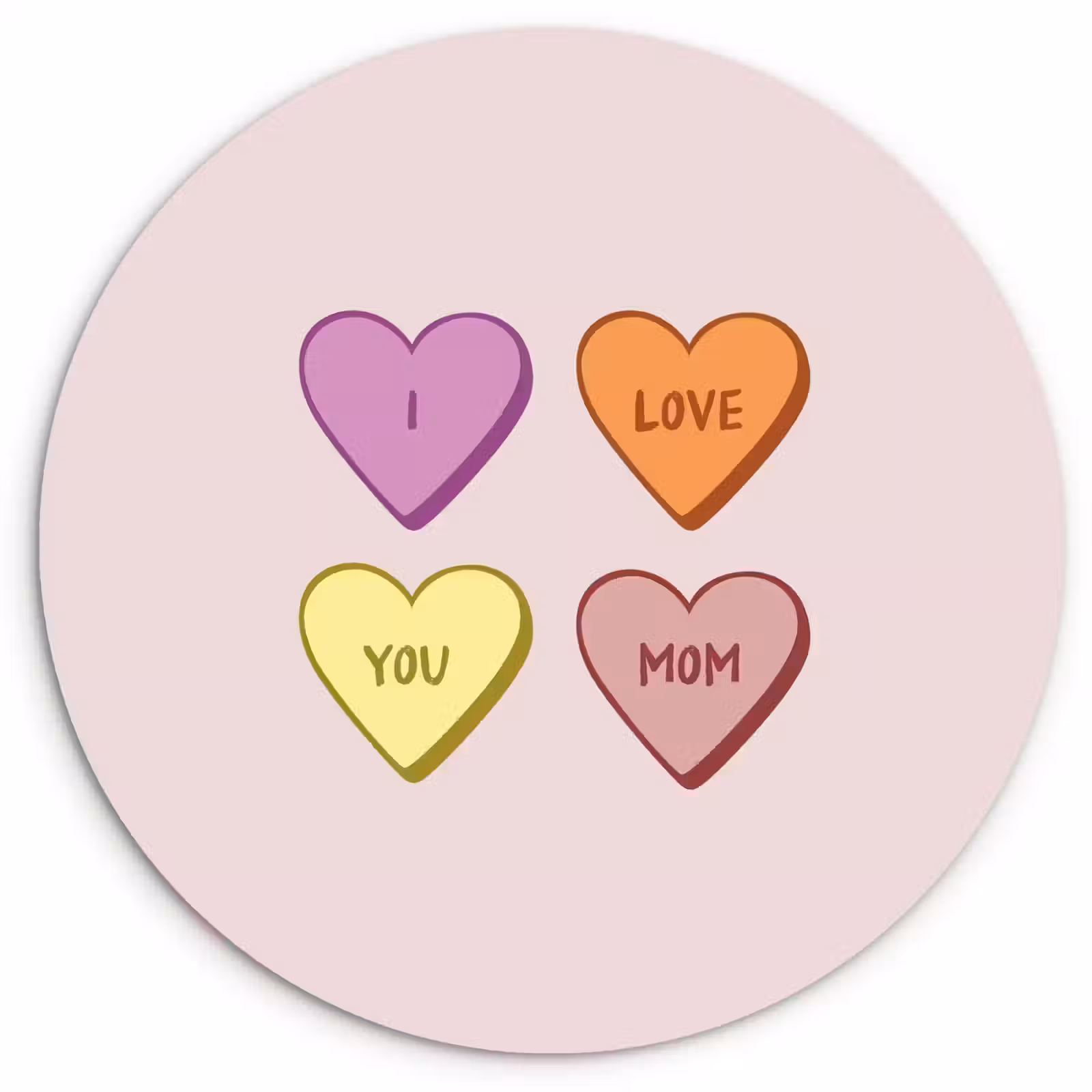 Muurcirkel - Hartjes - Pastel - Liefde - Moeder — 1