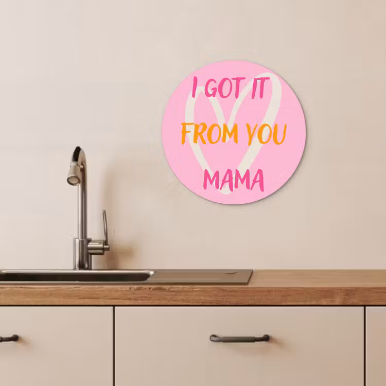 Muurcirkel - Mama - Quote - Hart - Roze — 1