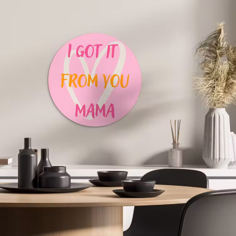 Muurcirkel - Mama - Quote - Hart - Roze — 4