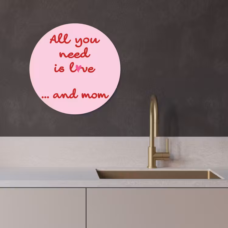 Muurcirkel - Moeder - Love - Tekst - Rood — 3