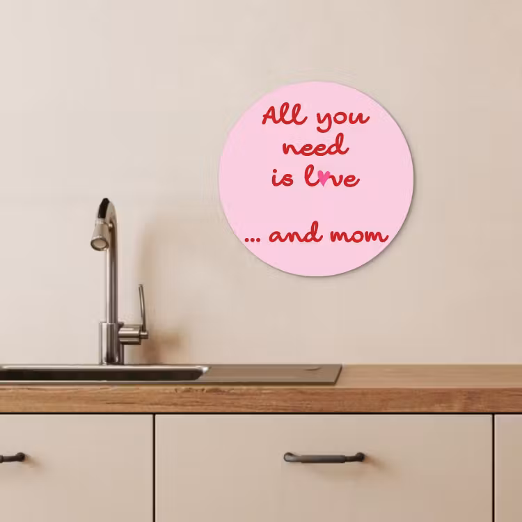 Muurcirkel - Moeder - Love - Tekst - Rood — 4