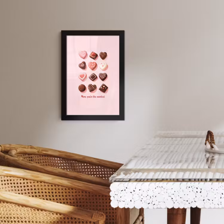 Poster met lijst - Chocolaatjes - Hartvormig - Liefste — 3