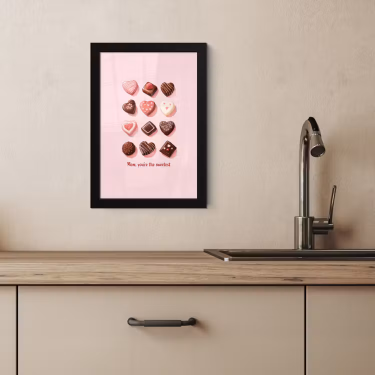 Poster met lijst - Chocolaatjes - Hartvormig - Liefste — 4