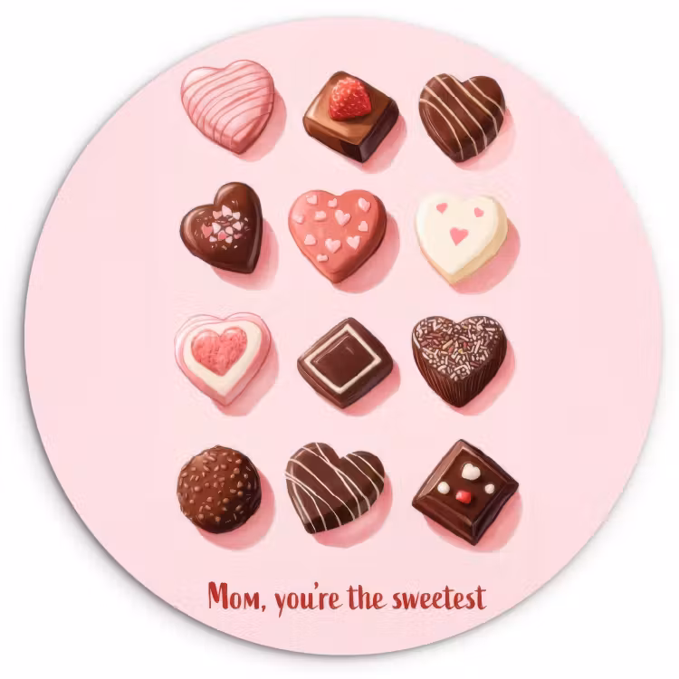 Muurcirkel - Chocolaatjes - Hartvormig - Liefste — 1