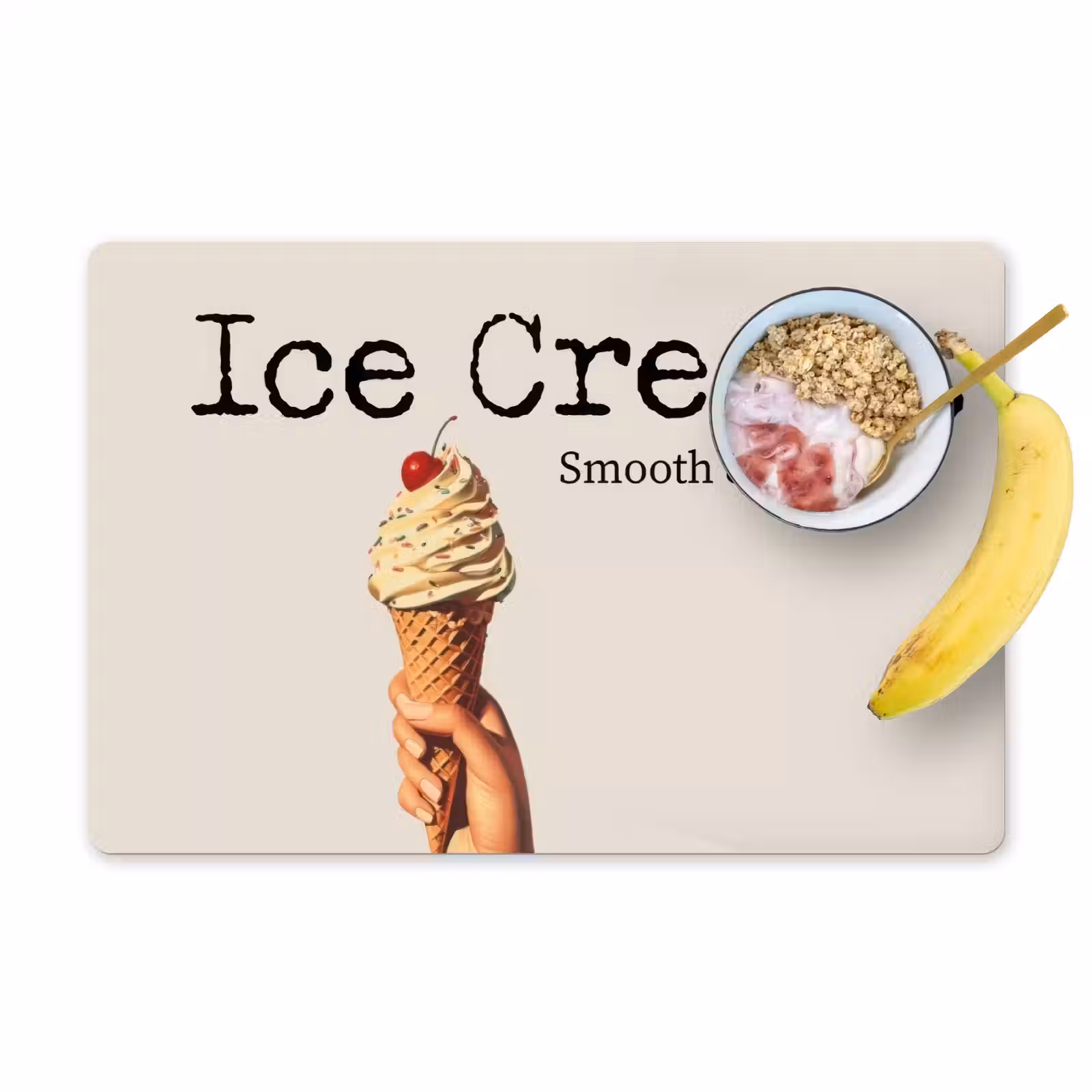 Placemat vinyl - Ice cream - Softijs - Kleurrijk - Kers — 1