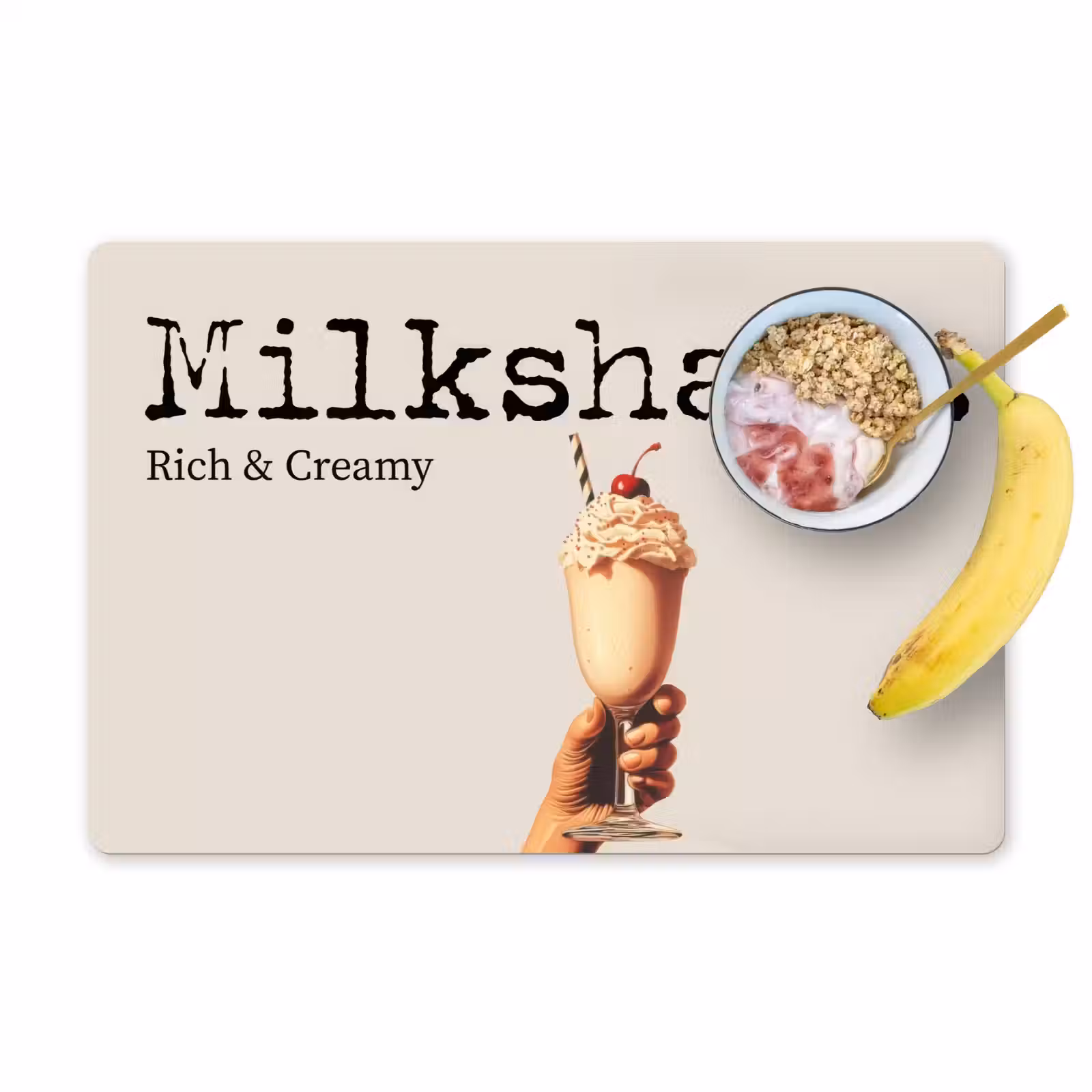 Placemat vinyl - Milkshake - Kers - Rietje — 1