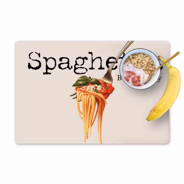 Placemat vinyl - Spaghetti - tomatensaus - Parmezaanse kaas — 1