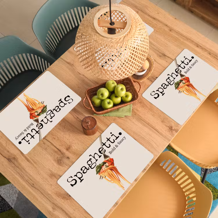 Placemat vinyl - Spaghetti - tomatensaus - Parmezaanse kaas — 3