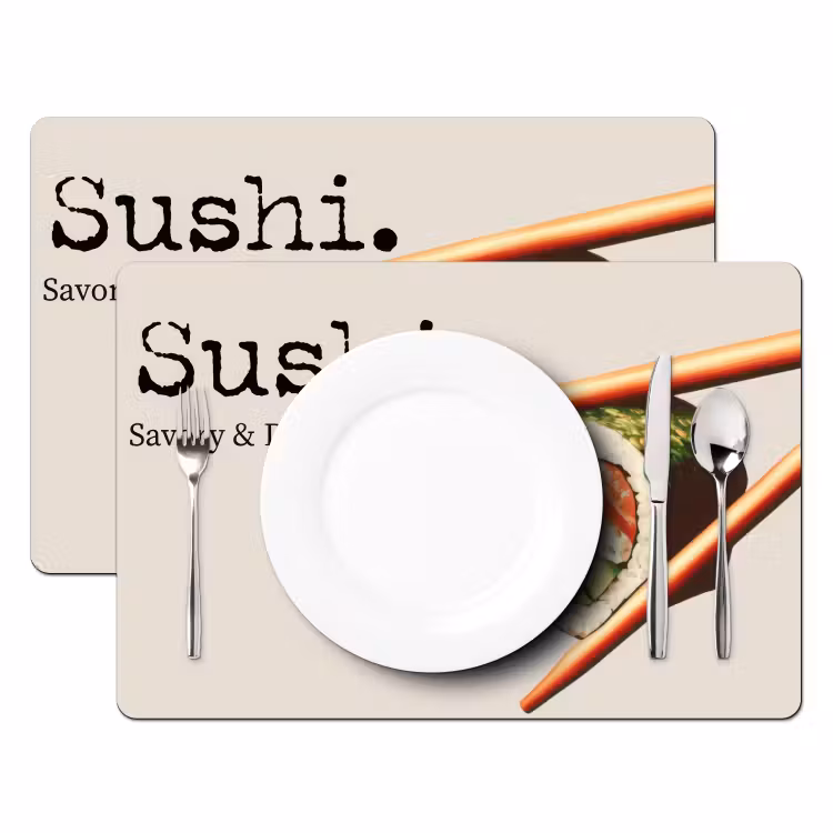 Placemat vinyl - Sushi - Zalm - Rijst - Japans — 2