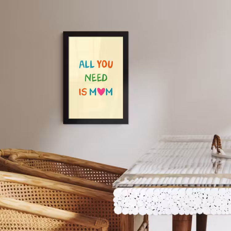 Poster met lijst - Hartje - Moeder - Tekst - Kleurrijk — 4
