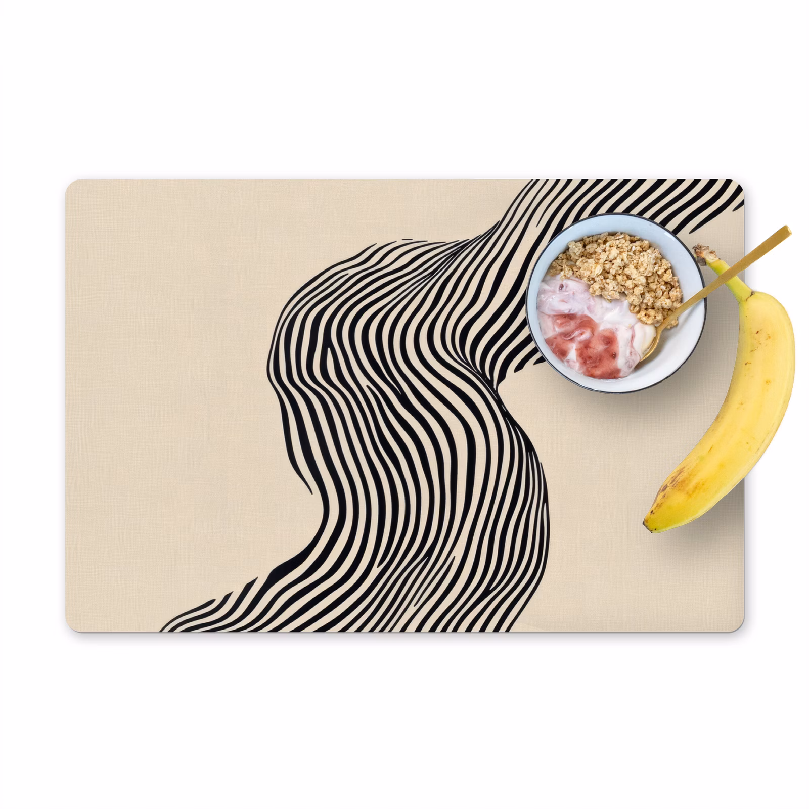 Placemat vinyl - Golvend - Lijnen - Abstract - Silhouet — 1