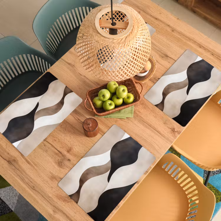 Placemat vinyl - Golven - Abstract - Beige — 3