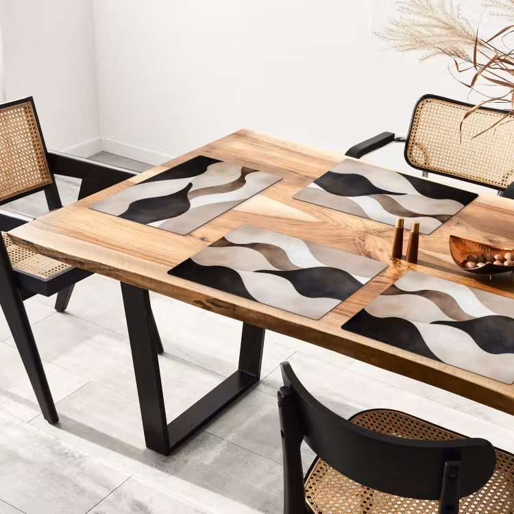 Placemat vinyl - Golven - Abstract - Beige — 4