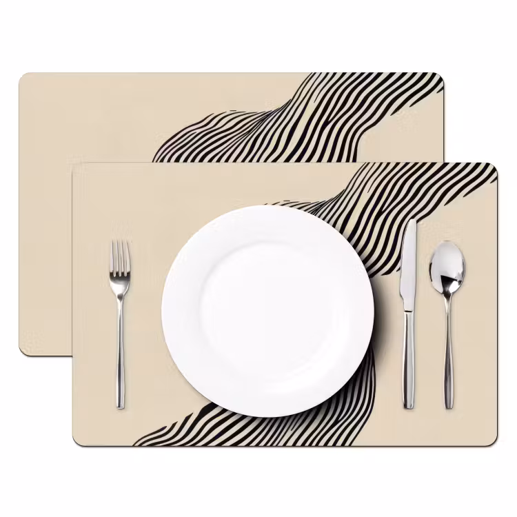 Placemat vinyl - Golvend - Lijnen - Abstract - Silhouet — 2