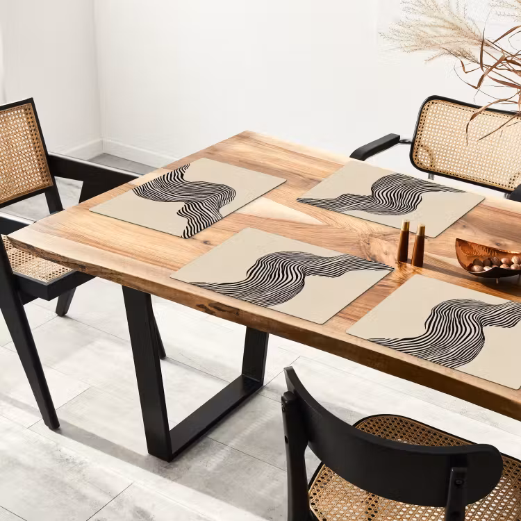 Placemat vinyl - Golvend - Lijnen - Abstract - Silhouet — 4