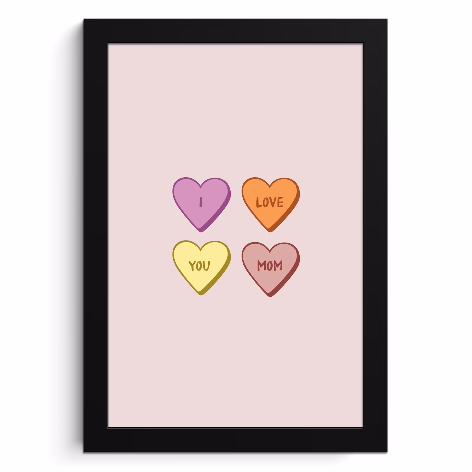 Poster met lijst - Hartjes - Pastel - Liefde - Moeder — 1