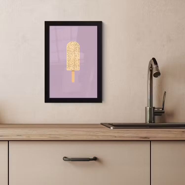Poster met lijst - Beige - Ijsje - Spikkels — 3