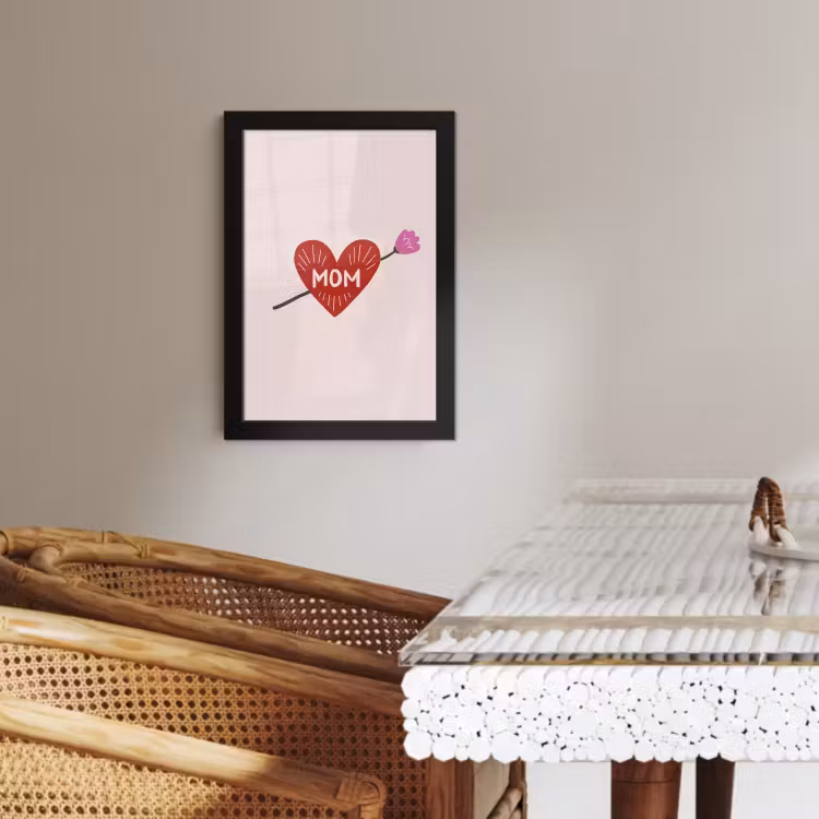 Poster met lijst - Hart - Rood - Bloem - Moeder — 3