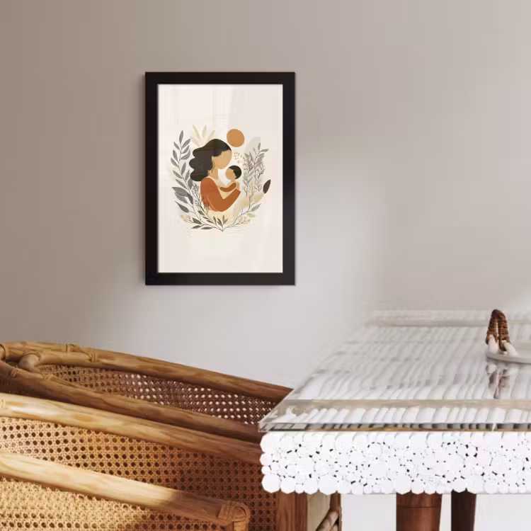 Poster met lijst - Illustratie - Moeder - Kind - Liefdevol — 3