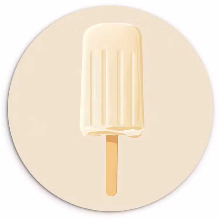 Muurcirkel - Minimalistisch - Waterijsje - Stokje - Beige — 1