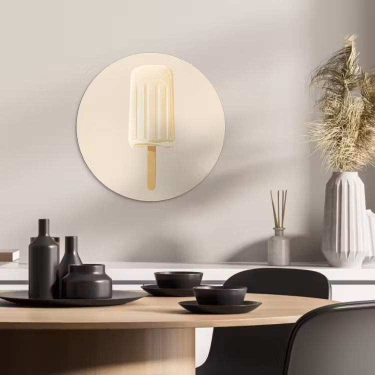 Muurcirkel - Minimalistisch - Waterijsje - Stokje - Beige — 2