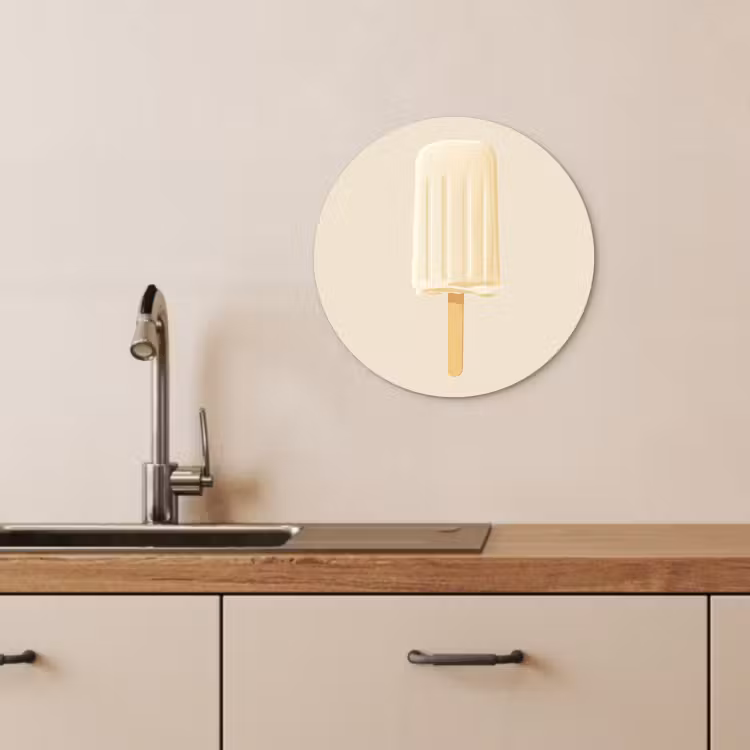 Muurcirkel - Minimalistisch - Waterijsje - Stokje - Beige — 3