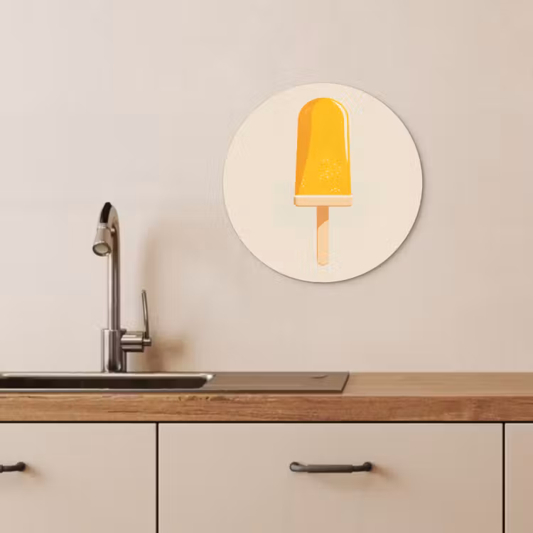 Muurcirkel - Oranje - Stokje - Waterijsje — 3