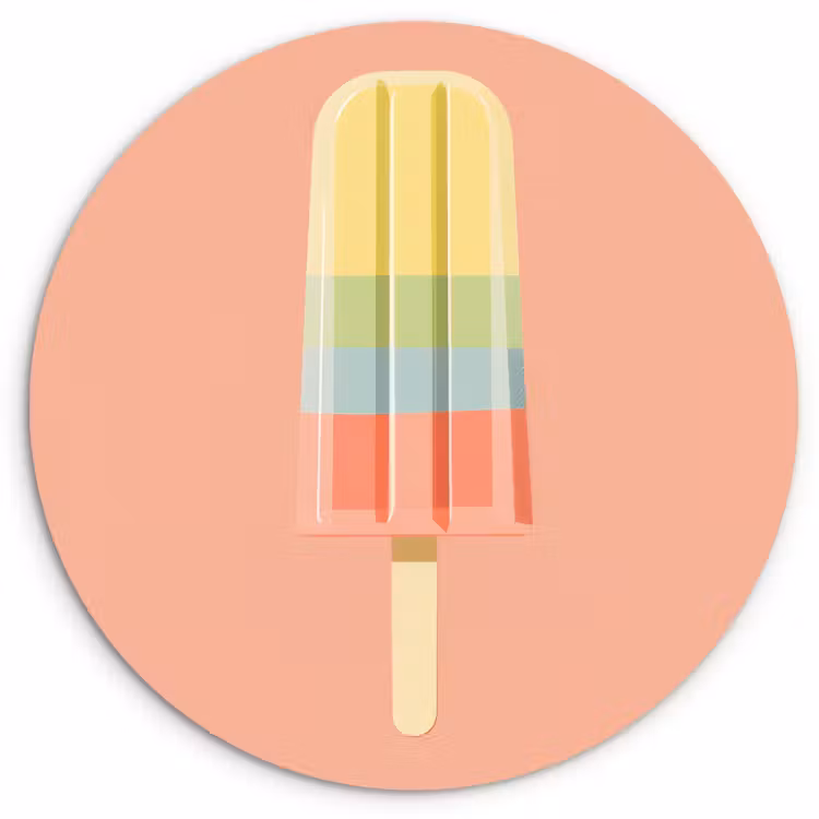Muurcirkel - Waterijsje - Pasteltinten - Minimalistisch — 2