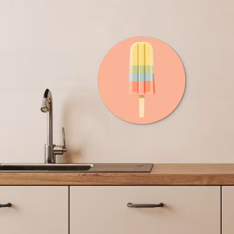 Muurcirkel - Waterijsje - Pasteltinten - Minimalistisch — 3