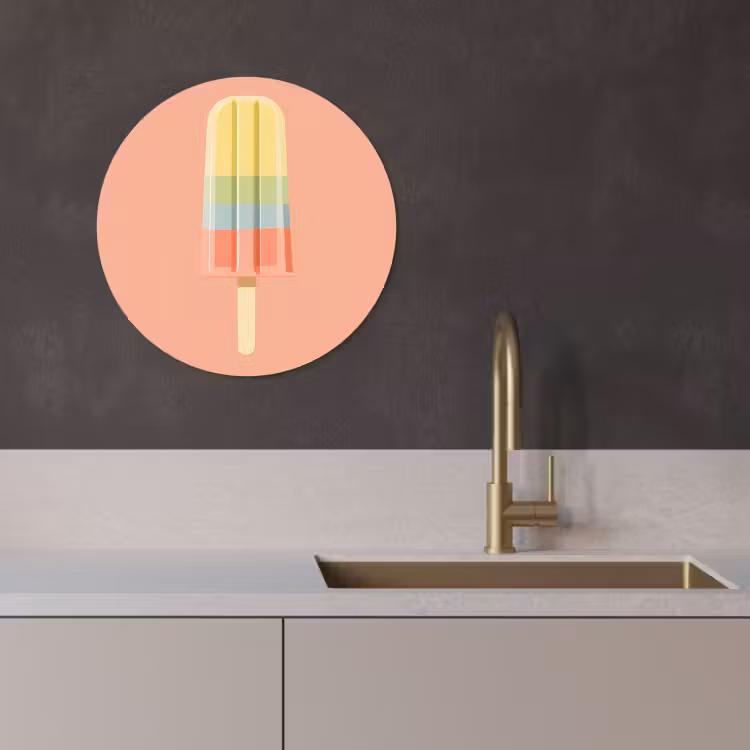 Muurcirkel - Waterijsje - Pasteltinten - Minimalistisch — 4
