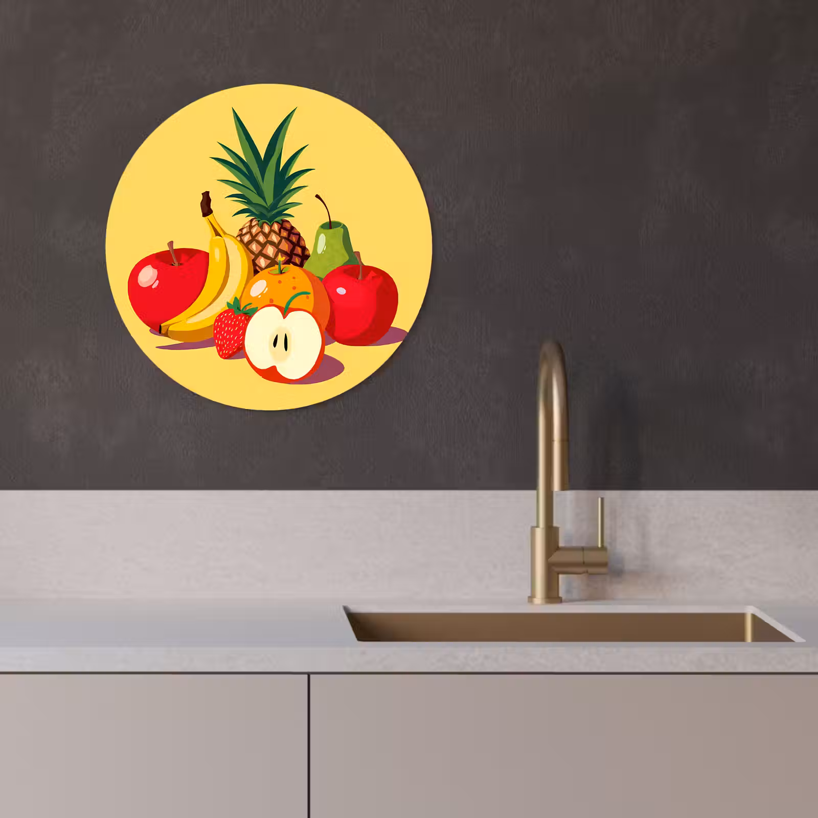 Muurcirkel - Fruit - Illustratie - Kleurrijk — 1