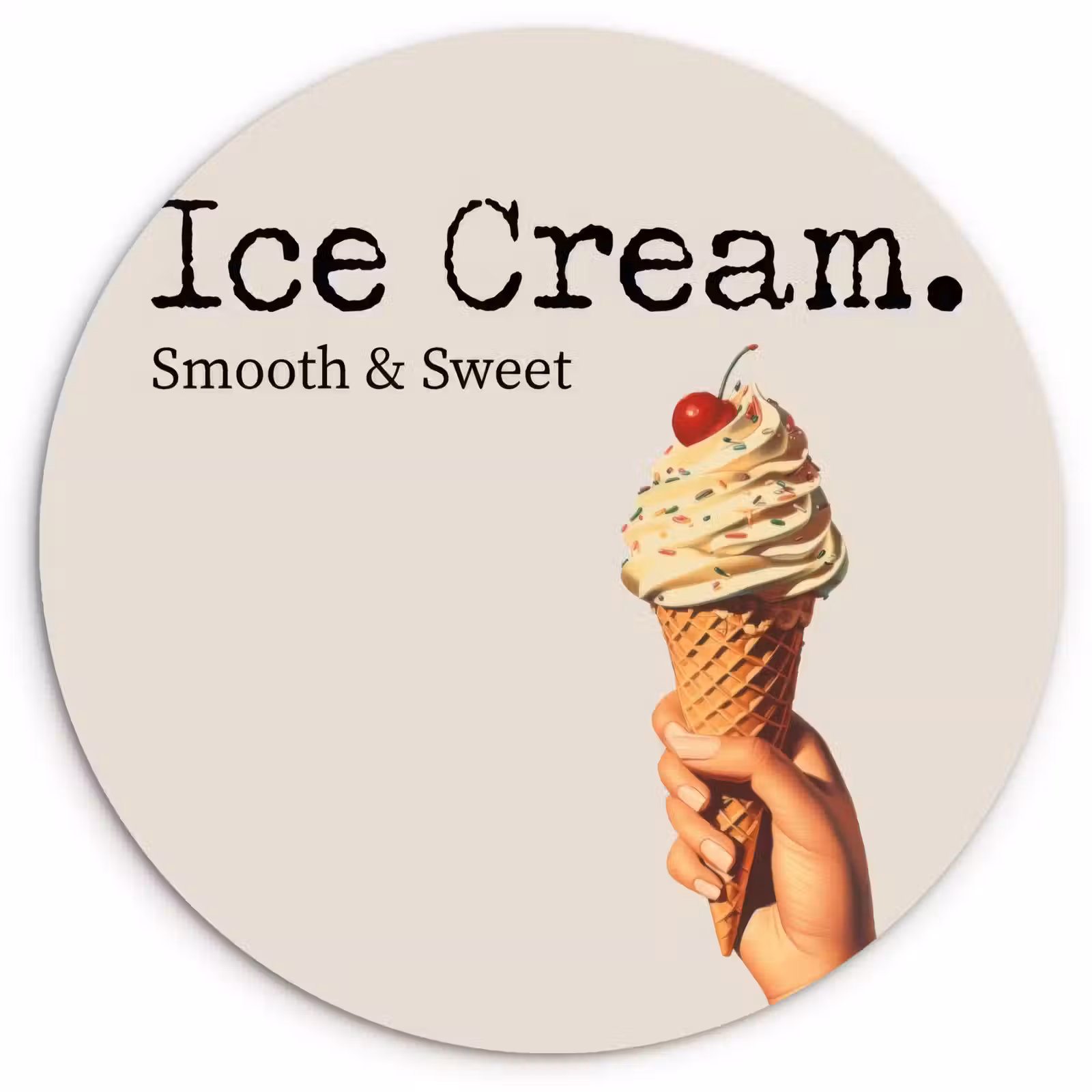 Muurcirkel - Ice cream - Softijs - Kleurrijk - Kers — 1