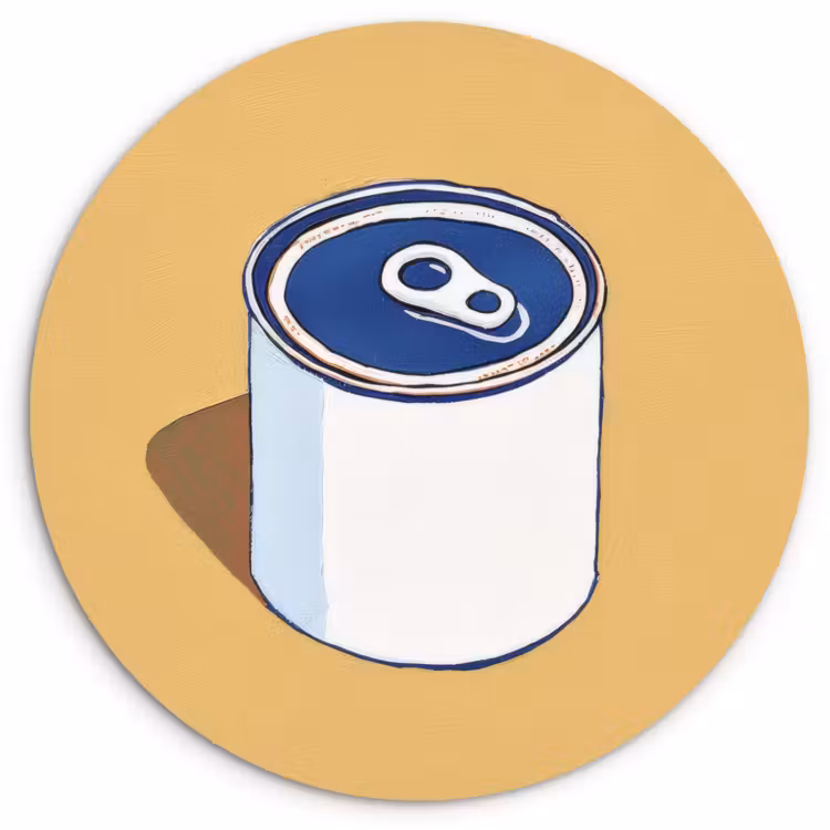 Muurcirkel - Blikje - Minimalistisch - Blauw - Illustratie — 2