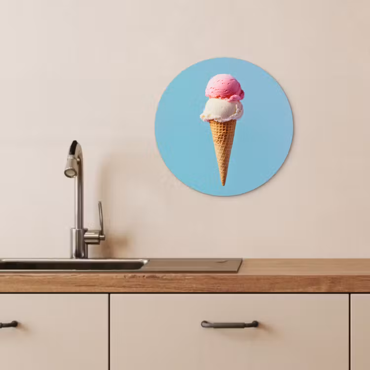 Muurcirkel - Bolletjes - Schepijs - Hoorntje - Blauw — 3
