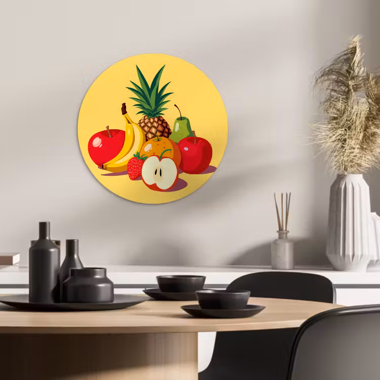 Muurcirkel - Fruit - Illustratie - Kleurrijk — 3
