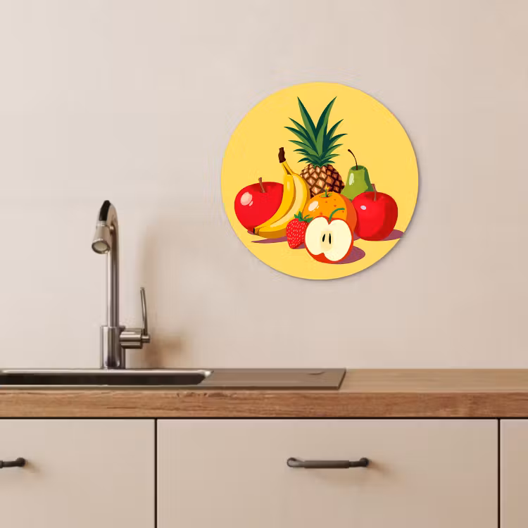 Muurcirkel - Fruit - Illustratie - Kleurrijk — 4