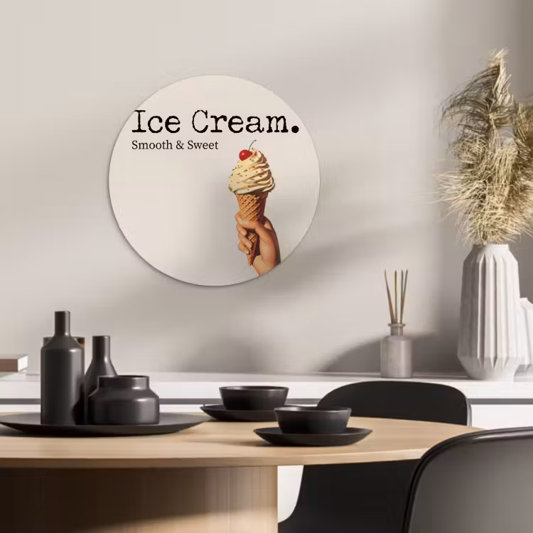 Muurcirkel - Ice cream - Softijs - Kleurrijk - Kers — 2