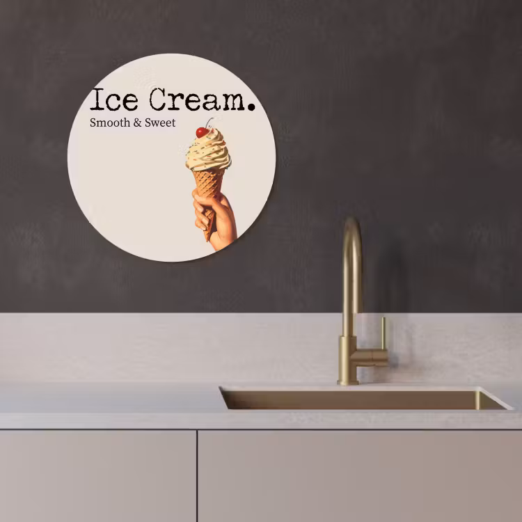 Muurcirkel - Ice cream - Softijs - Kleurrijk - Kers — 3